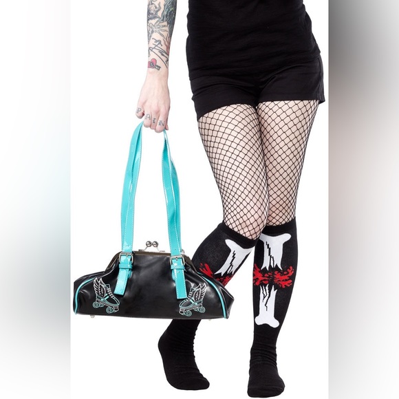 Sourpuss Flying Skate Purse (Black/Blue) - Picture 5 of 5